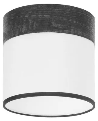 Lampenkap E27 Holz Weiß/Schwarz 16x16x16 cm