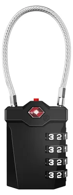 Immagine prodotto di Lucchetto per valigia - Combinazione a 4 cifre - Approvato TSA - Nero - Per valigia