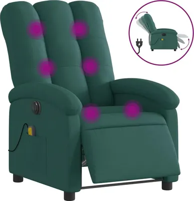 Produktbild von vidaXL Massagesessel Elektrisch Dunkelgrün Stoff