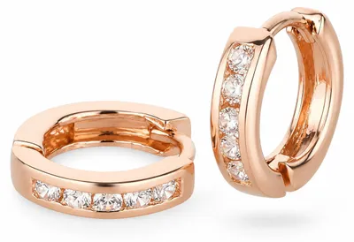 Produktbild von Ohrringe Creolen 925 Silber rosegold Zirkonia Damen Mädchen Kinder echt