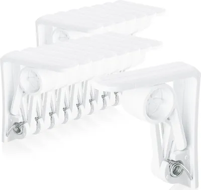 Obrázok produktu pre com-four® 16x svorka na obrus - držiak obrusu pre interiér a exteriér - ochrana proti vetru pre obrusy - plastové držiaky proti vetru - svorka na stôl - spona - plastová biela