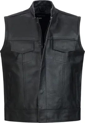 Immagine prodotto di PAULGOS gilet in pelle biker cowl club waistcoat chopper waistcoat 100% vera pelle - BW4