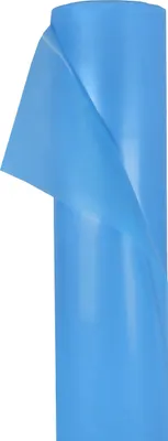 A roll of blue plastic sheeting, likely for gardening or greenhouse use, is shown against a white background.