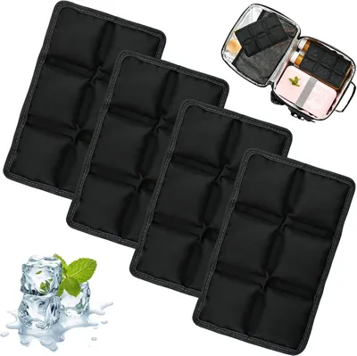 Obrázok produktu pre Chladiaca taška 15 x 10 cm, 4 kusy, opakovane použiteľné gélové chladiace vložky, pre obed