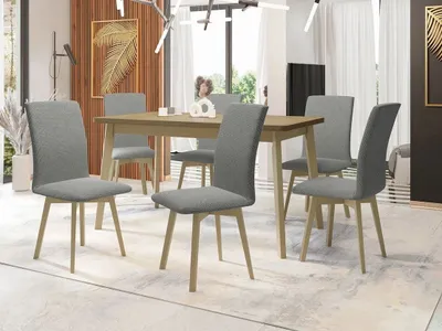 Obrázek produktu pro Moderní jídelní sestava 6+1 ADELBITE 10 - dub sonoma / šedá