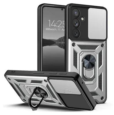 Produktbild von Armor Handyhülle für Samsung Galaxy A54 5G Kameraschutz Handy Panzer Case Cover Schutzhülle Outdoor Farbe: Silber