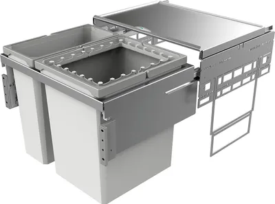 Obrázek produktu pro Naber Cox® Base 460 R/600-2, sběrač odpadu pro přední výsuvy, světle šedý, H 460