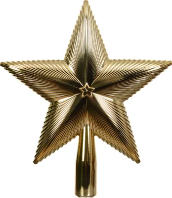 Produktbild von Goldene Weihnachtsbaumspitze Stern 21,5 cm - Unzerbrechlich, Glänzend, Einfache Montage
