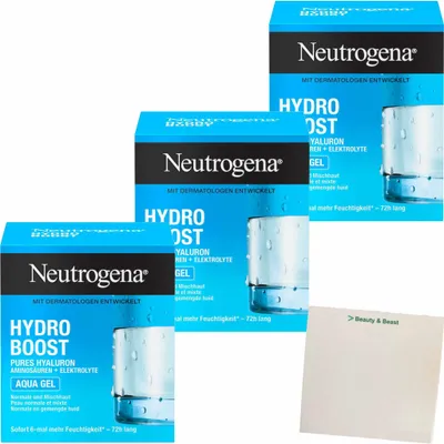 Produktbild von Neutrogena Hydro Booster Aqua Gel 3er Pack (3x50ml) + usy Block