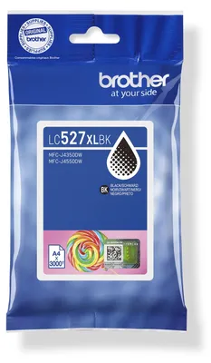 Produktbild von Brother LC527XLBK, Hohe (XL-) Ausbeute, Schwarz, Tinte auf Pigmentbasis, 1 Stück(e), 3000 Seiten, Einzelpackung