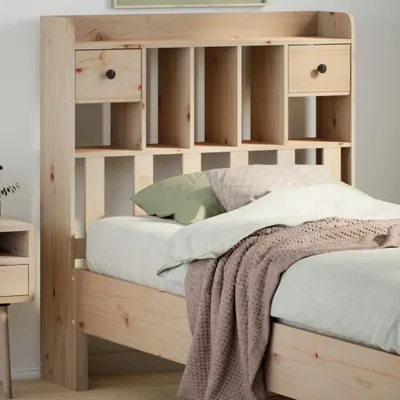 Produktbild von Möbel Kopfteil mit Stauraum 100 cm Massivholz Kiefer - Kopfteile &44155