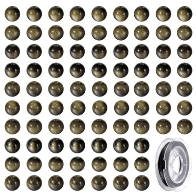 Obrázok produktu pre Elzusha - 100 kusov prírodných korálok z kameňa, priemer 8 mm, vhodné na výrobu šperkov