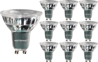 Produktbild von hoftronic LED Lampe GU10 5W 400lm 6000K dimmbar Glas 10er Set