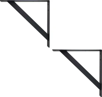 Immagine prodotto di Natural Goods Berlin supporto da parete MOABIT, supporto per mensola, supporto per mensola, mensola da parete, supporto da parete, nero, profondità 400 mm, 2 pezzi