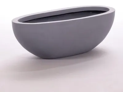 Produktbild von Elegant Einrichten | Pflanzkübel | Fiberglas | oval | 51x23xH18cm | grau.