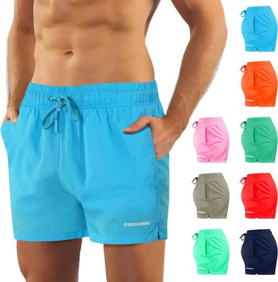 Produktbild von Sesto Senso Herren Badehose – Bequeme Badeshorts mit Innenfutter – Ideal für Strand und Schwimmbad – Blau – Größe XL