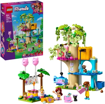 Zdjęcie produktu dla LEGO Friends Kocie przyjęcie urodzinowe i domek na drzewie, Zestaw do budowania, 6 lat(a), Plastik, 321 szt., 452 g