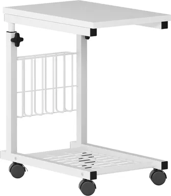 Produktbild von Höhenverstellbarer Laptoptisch mit Rollen und Stauraum, 48 x 30 cm, Beistelltisch