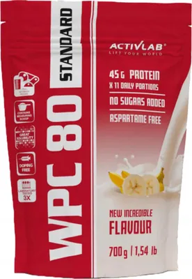 Immagine prodotto di Concentrato di proteine del siero di latte banana Activlab WPC 80 700 g