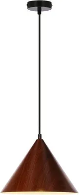 Produktbild von Hängeleuchte im skandinavischen Stil DUNCA - 1xE27, 40W, 25cm, rund, Walnussoptik, Schwarz
