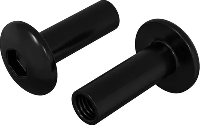 Produktbild von vidaXL Hülsenmuttern 2 pcs Schwarz M4 x 14,5 mm Metall