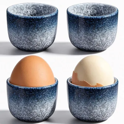 Eierbecher-Set, Porzellan, 5 cm Ø, 4,8 cm Höhe, blau, spülmaschinengeeignet
