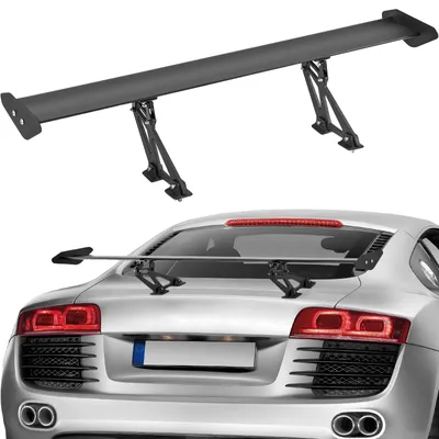 Obrázok produktu pre VEVOR GT Wing spojler na auto, 43,3-palcový univerzálny spojler s jedným poschodím, nastaviteľný ľahký hliník, zadný spojler na auto, pretekársky spojler BGW/JDM Drift Black