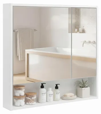 Imagen del producto de Espejo de baño con estante y puerta doble