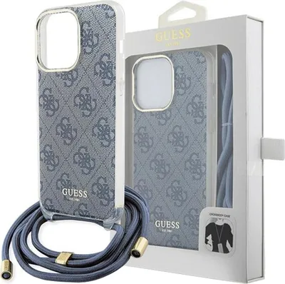 Produktbild von Guess Crossbody Cord 4G Print Hülle für iPhone 15 Pro Max  Blau Handyhülle