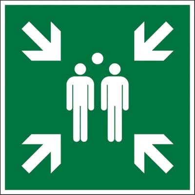 Produktbild von Schild Sammelstelle | PVC 20 x 20 cm | gemäß DIN EN ISO 7010 E007 | Fluchtweg...