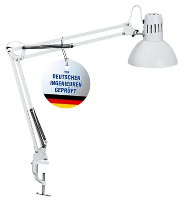 Produktbild von MAUL Tischleuchte MAULstudy E27 LED 3.000 K Klemmfuß weiß