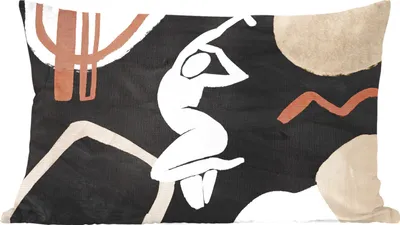 Produktbild von MuchoWow® Zierkissen Sofakissen Wohnzimmer Dekokissen 60x40 cm Frau - Figur - Kunst - Kopfkissen - Polster mit Foto