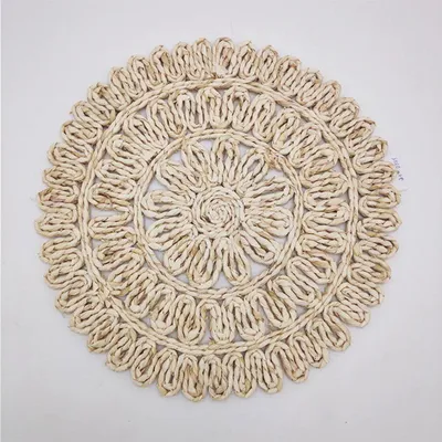 Gewebte Maisstroh Platzsets 30 cm, 2 Stück, rund, handgefertigt