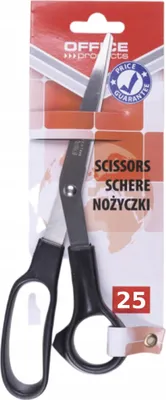 Obrázek produktu pro Kancelářské nůžky, 25 cm, černé, ocelové, OFFICE PRODUCTS