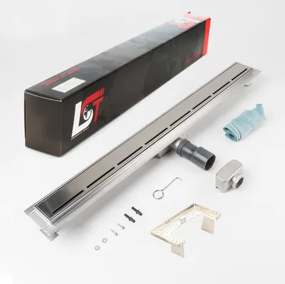 Produktbild von Duschrinne Linien 800x70mm Ablaufrinne Duschrost mit Edelstahl Siphon Haarsieb