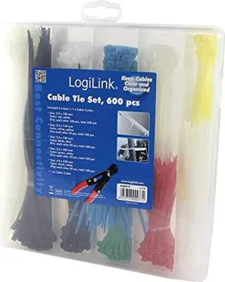 Imagen del producto de LogiLink, juego de bridas para cables surtidas, incluye pelacables (juego de 600 unidades)