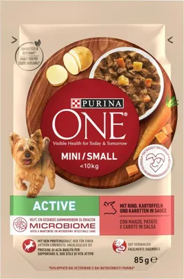 Image de Nourriture humide Purina Mini/Small Active Beef bœuf et veau 85 g