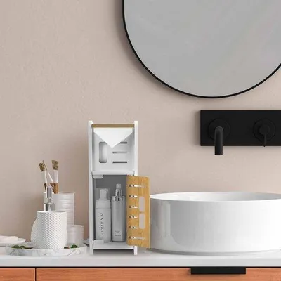 Image de Porte-papier hygiénique chromé en métal pour meuble de WC