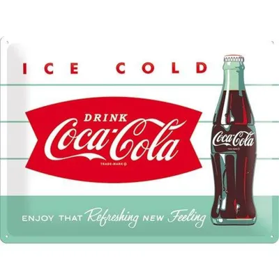 Immagine prodotto di Nostalgic-Art - Insegna di latta 30 x 40 cm - Coca-Cola - Bottiglia da tavola calda