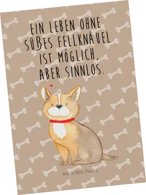 Produktbild von Mr. & Mrs. Panda Postkarte Hund Glück - Hundeglück - Geschenk, Postkarten, Ansichtskarten, Ansichtskarte, Grußkarte, Liebe, Spruch, Corgie, Herz, Sprüche, bildkarte