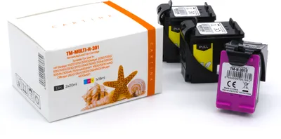 Produktbild von HP 301  2x black + 1x color Multipack alternativ Tinte für HP / E5Y87EE / 2x 301 BK 20ml / 1x 301 CL 12ml