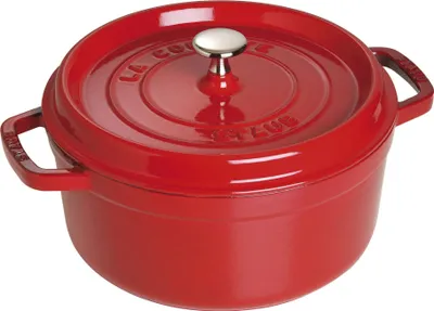 Produktbild von Staub La Cocotte 26cm rund, Kirsch-rot, Gusseisen Auflaufformen + Bräter