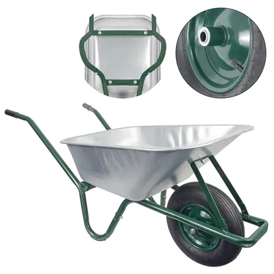 Produktbild von Matrix Schubkarre 100l 250kg Luftrad Bauschubkarre grün Scheibtruhe