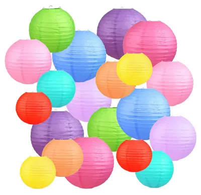 Produktbild von Solidchoice – Set mit 20 farbenfrohen Papierlaternen zur Dekoration für Feiern