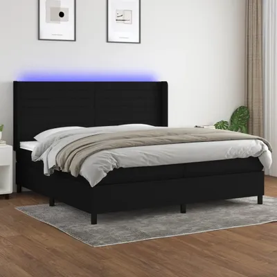 Produktbild von Maison Exclusive - Boxspringbett mit Matratze & LED Schwarz 200x200 cm Stoff