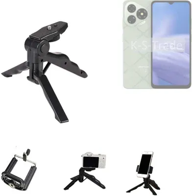 Produktbild von K-S-Trade Stativ Tisch-Ständer Dreibein Handy-Stativ Ständer kompatibel mit Ulefone Note 19 Mini-Stativ Smartphone Tripod Handy-Stativ aus Plastik