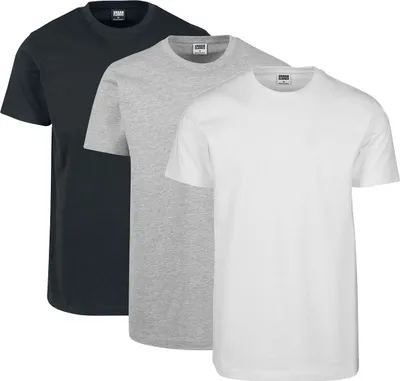 Produktbild von Urban Classics T-Shirt Herren Basic Tee 3-Pack schwarz/grau/weiß 4XL