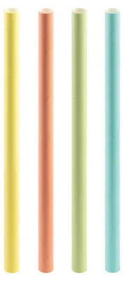 Produktbild von 100x Trinkhalme aus Papier für Bubble Tea pastellbunt Ø12mm 21cm