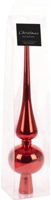 Obrázek produktu pro Vánoční lesklá špička na stromeček 29,5 cm - červená, H&L, Obrázek vytvořený pomocí AI