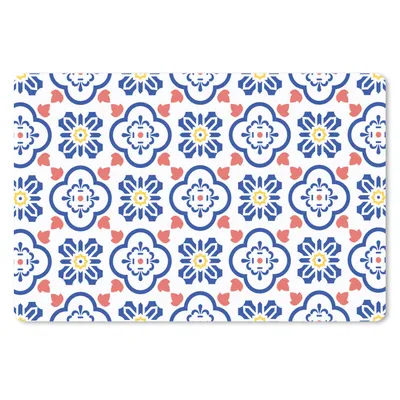 Obrázok produktu pre Podložka pod myš - Kvetina - modrá - červená - vzor - 27x18cm - Rohožka pod myš